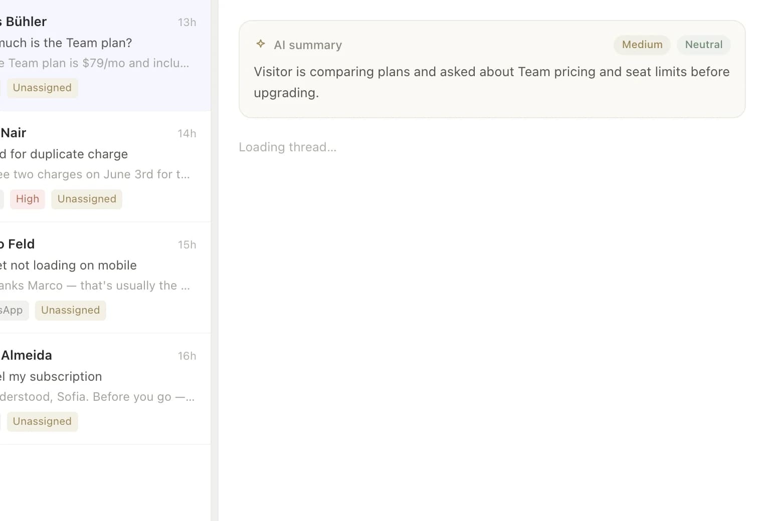 A shared inbox where most work is already done
