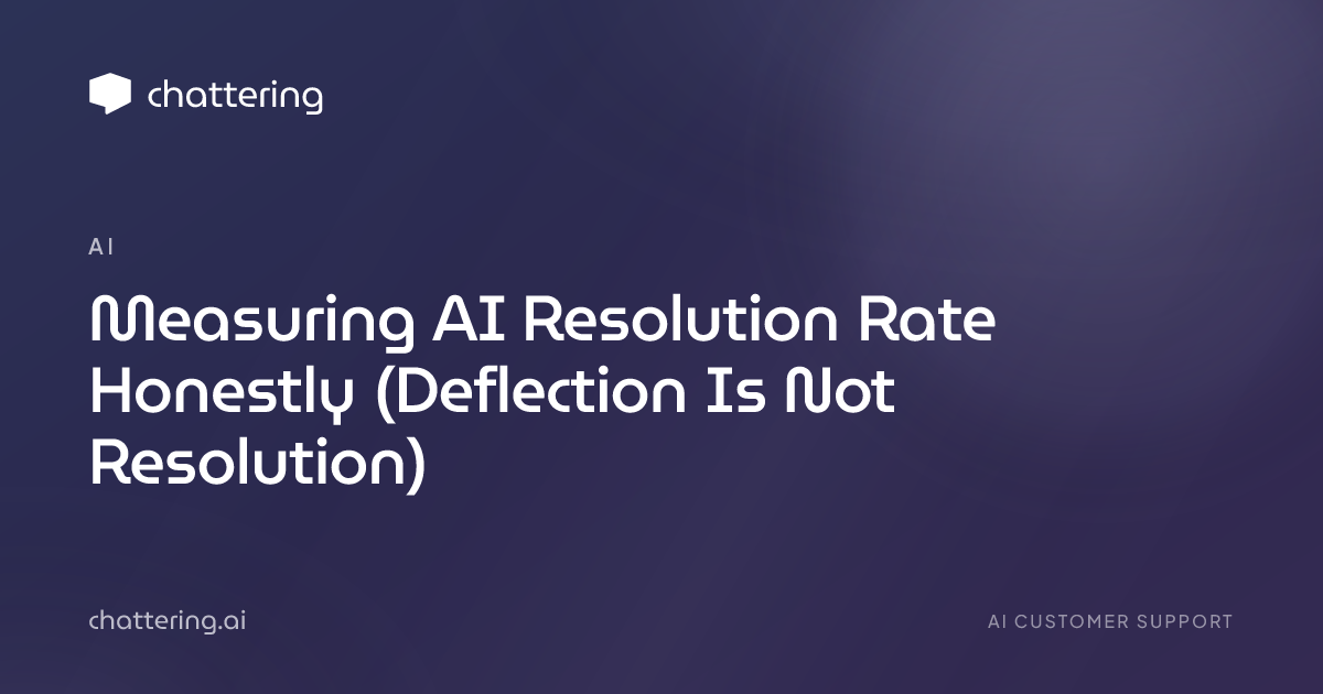 Measuring AI Resolution Rate Honestly (Deflection Is Not Resolution)