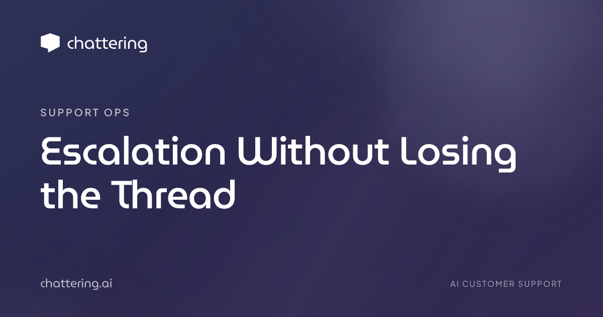 Escalation Without Losing the Thread