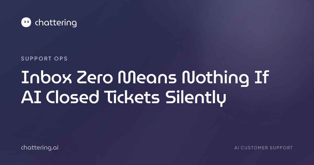 Inbox Zero Means Nothing If AI Closed Tickets Silently