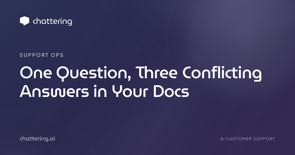 One Question, Three Conflicting Answers in Your Docs